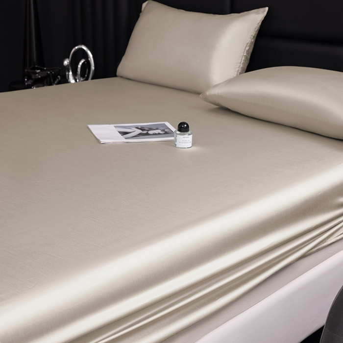 91家纺网 家纺一手货源 找家纺 慕梵家居 2026新款莱赛尔天丝纯色单床笠床笠单件 纱褐色