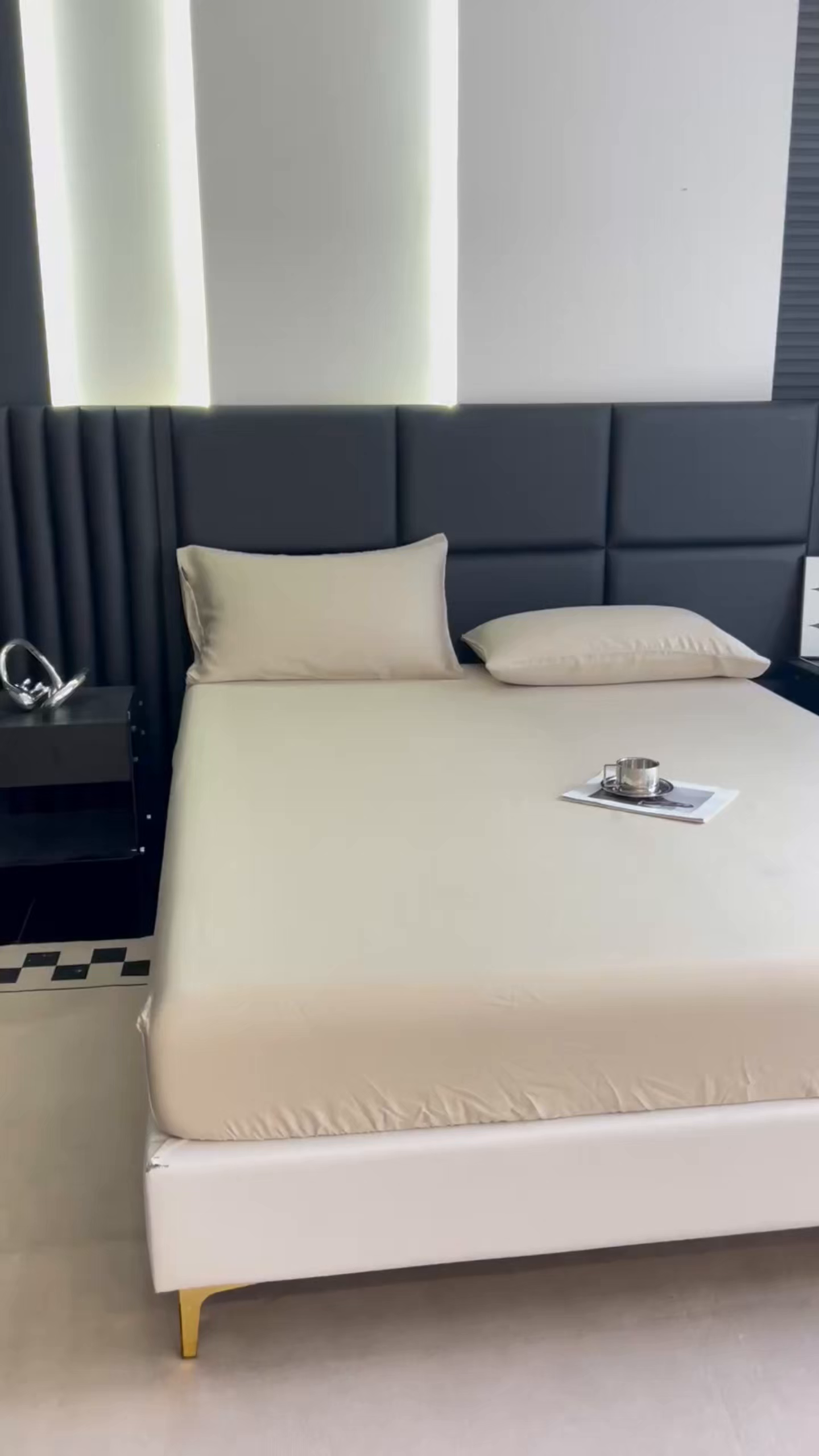 91家纺网 家纺一手货源 找家纺 慕梵家居 2026新款莱赛尔天丝纯色单床笠床笠单件 纱褐色