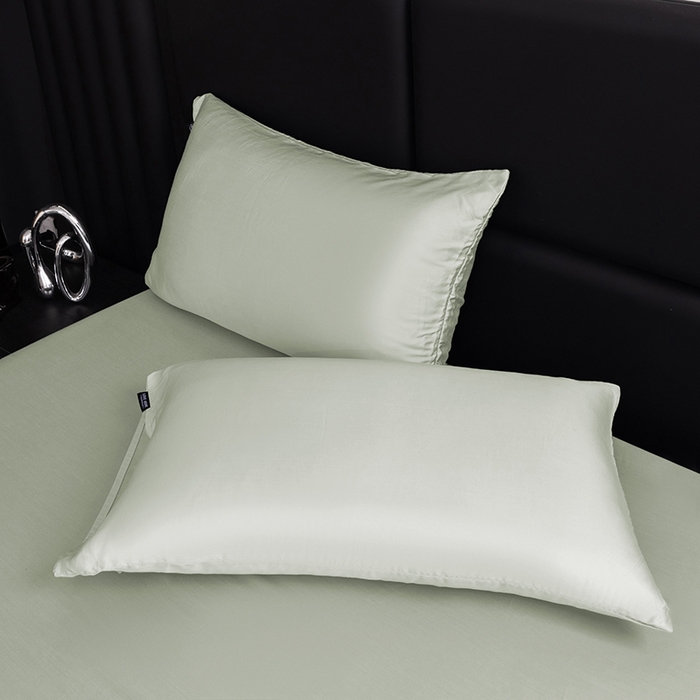 91家纺网 家纺一手货源 找家纺 慕梵家居 2026新款莱赛尔天丝纯色单床笠床笠单件 纱叶绿