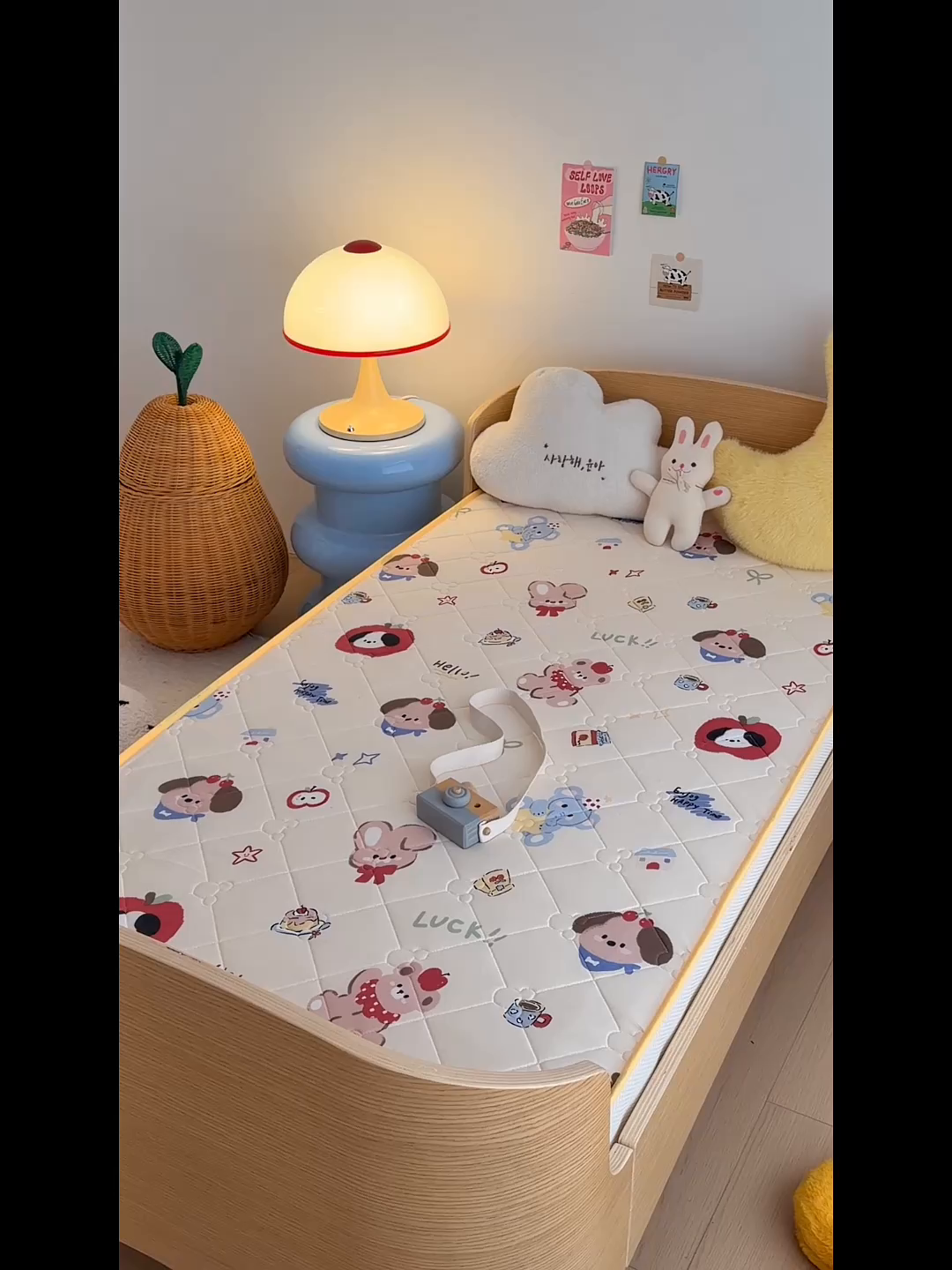 91家纺网 家纺一手货源 找家纺 嗨生活 2026新款儿童硅胶记忆海绵床垫 果果派对