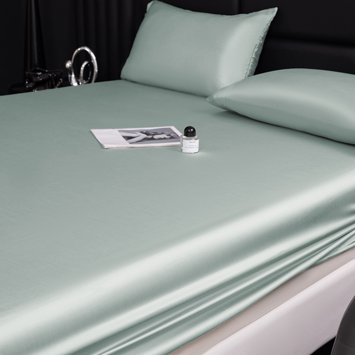 91家纺网 家纺一手货源 找家纺 慕梵家居 2026新款莱赛尔天丝纯色单床笠床笠单件 圣杯蓝