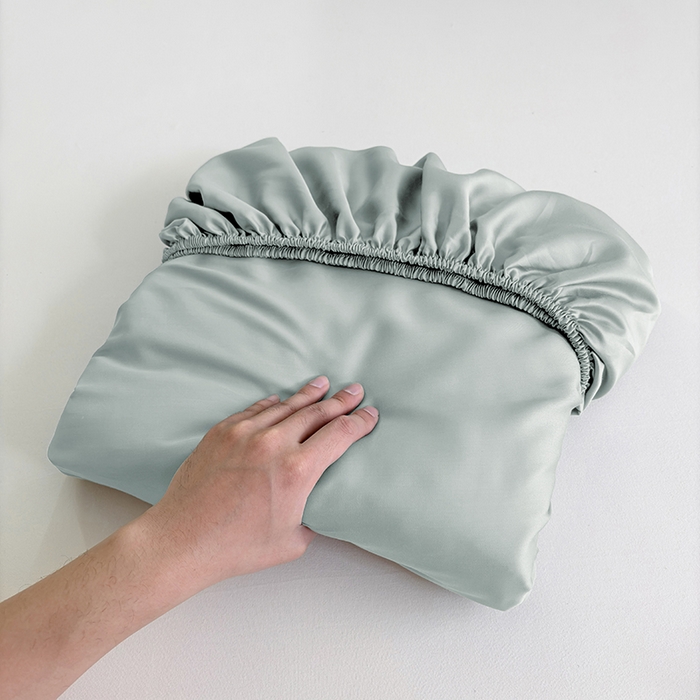 91家纺网 家纺一手货源 找家纺 慕梵家居 2026新款莱赛尔天丝纯色单床笠床笠单件 圣杯蓝