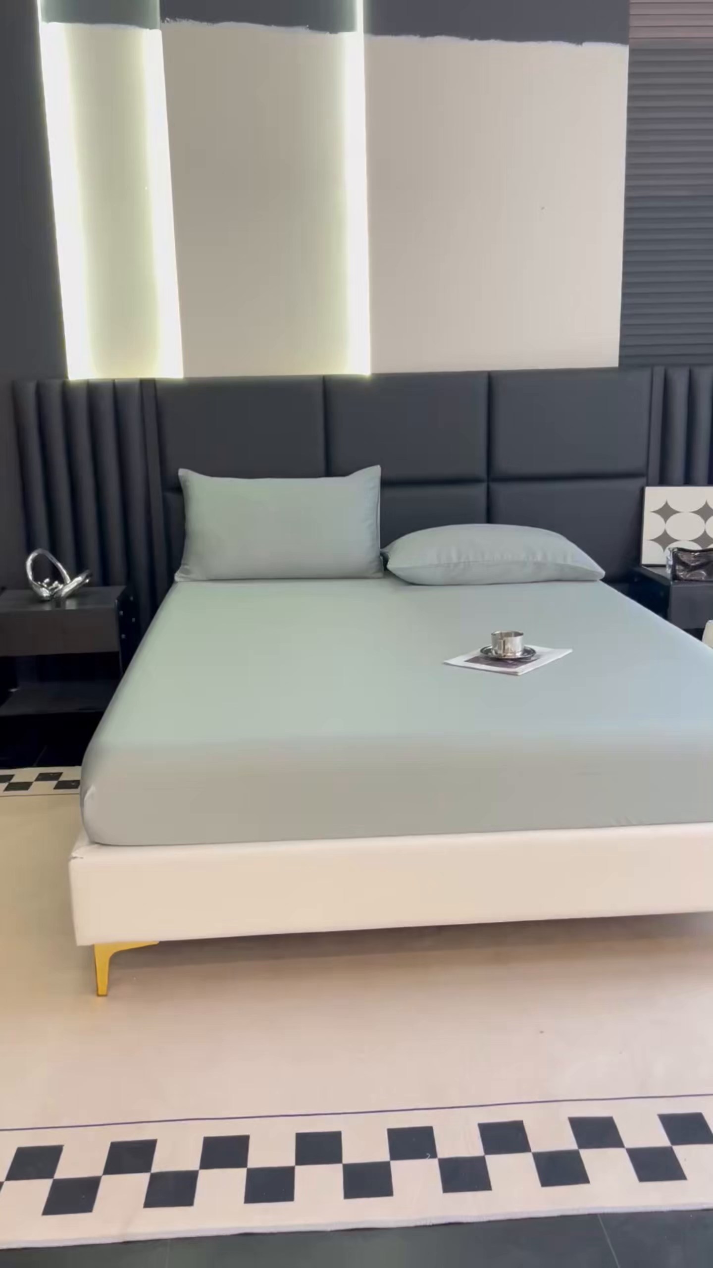 91家纺网 家纺一手货源 找家纺 慕梵家居 2026新款莱赛尔天丝纯色单床笠床笠单件 圣杯蓝