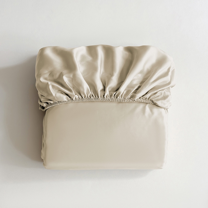 91家纺网 家纺一手货源 找家纺 慕梵家居 2026新款莱赛尔天丝纯色单床笠床笠单件 月光石