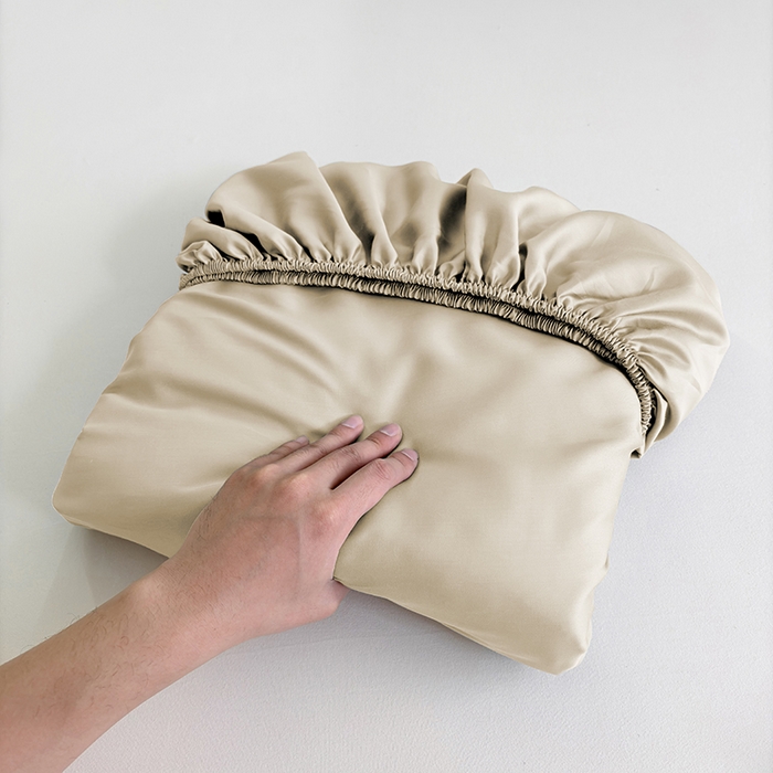 91家纺网 家纺一手货源 找家纺 慕梵家居 2026新款莱赛尔天丝纯色单床笠床笠单件 月光石