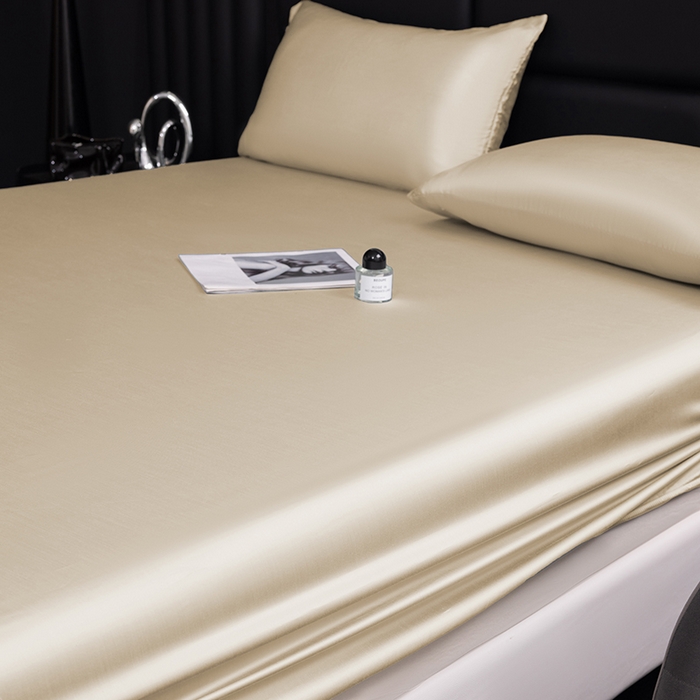 91家纺网 家纺一手货源 找家纺 慕梵家居 2026新款莱赛尔天丝纯色单床笠床笠单件 月光石