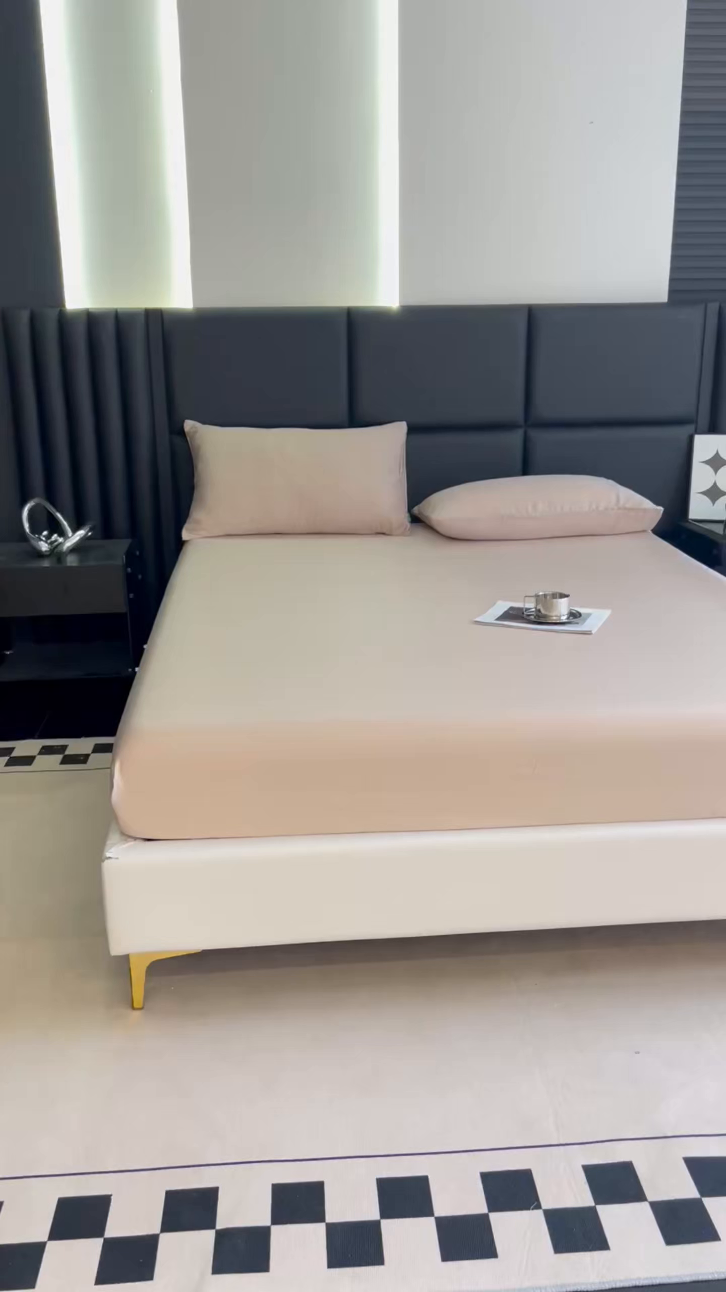 91家纺网 家纺一手货源 找家纺 慕梵家居 2026新款莱赛尔天丝纯色单床笠床笠单件 月光石