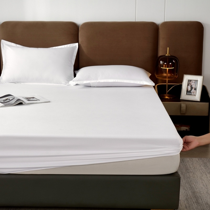 伊赛家纺 2026新款A类原棉防水单层床笠 米白色