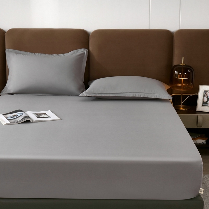 91家纺网 家纺一手货源 找家纺 伊赛家纺 2026新款A类原棉防水单层床笠 绅士灰