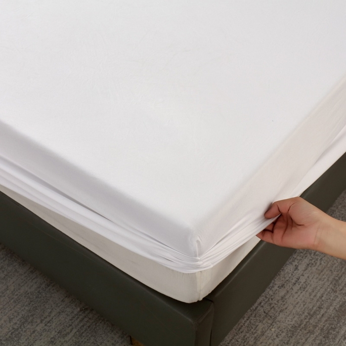 91家纺网 家纺一手货源 找家纺 伊赛家纺 2026新款A类原棉防水单层床笠 米白色