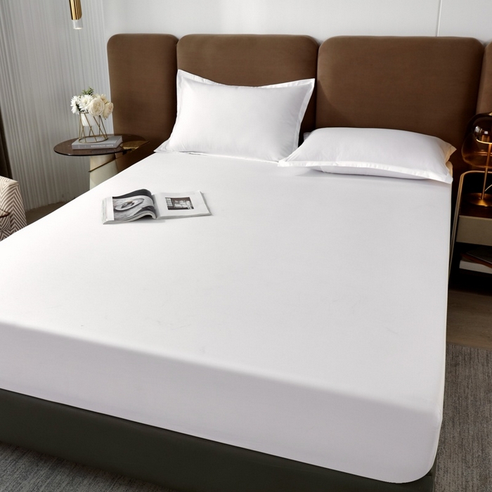 91家纺网 家纺一手货源 找家纺 伊赛家纺 2026新款A类原棉防水单层床笠 米白色