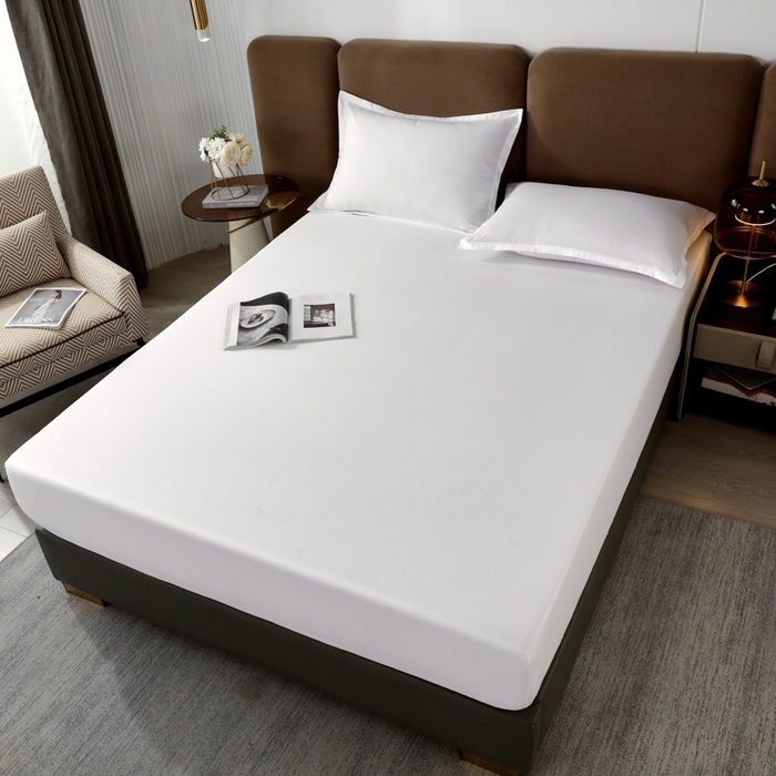 91家纺网 家纺一手货源 找家纺 伊赛家纺 2026新款A类原棉防水单层床笠 米白色