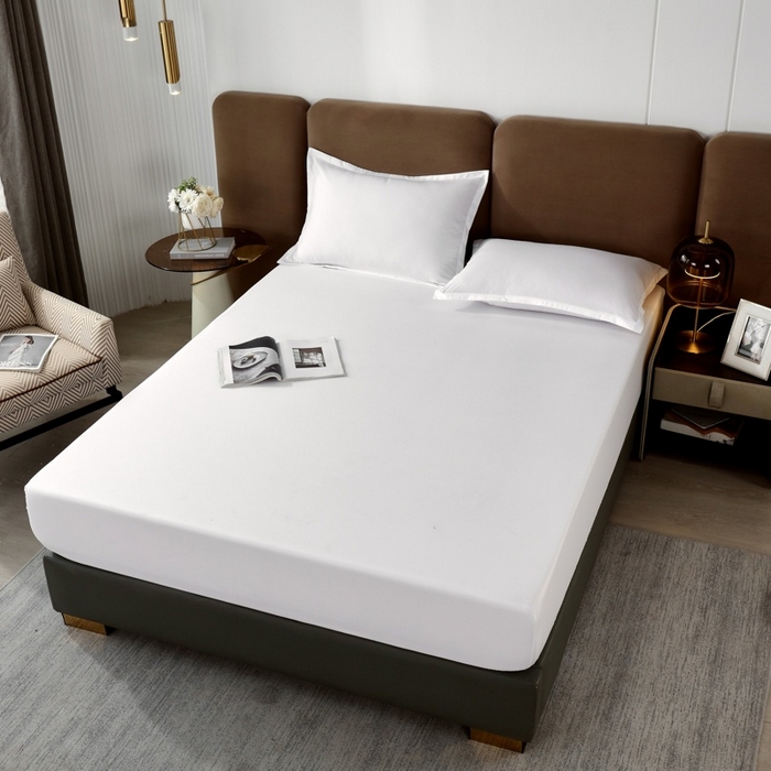 91家纺网 家纺一手货源 找家纺 伊赛家纺 2026新款A类原棉防水单层床笠 米白色