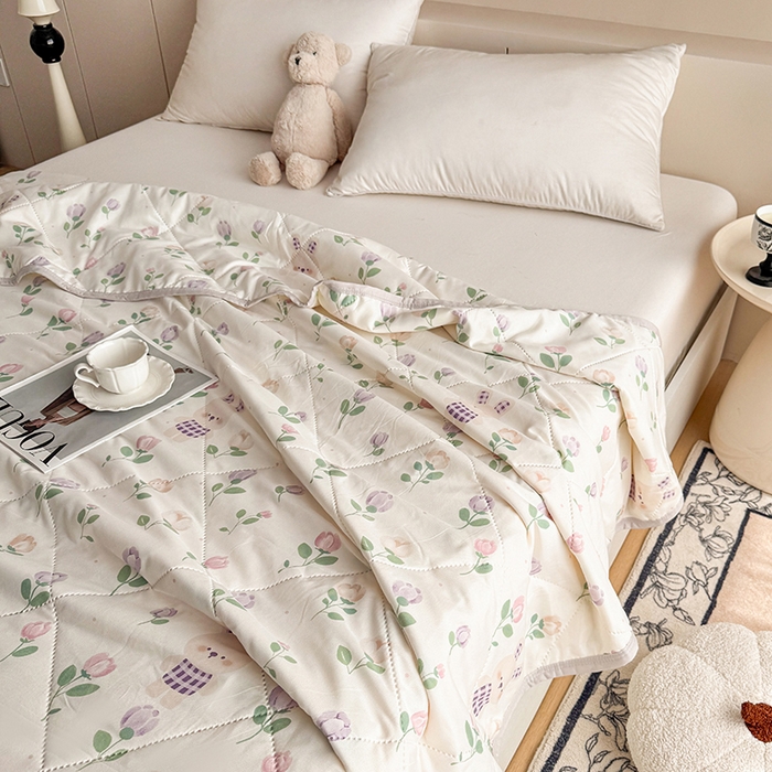 91家纺网 家纺一手货源 找家纺 （总）薇玛仕 2026电商爆款印花小清新超声波大豆夏凉被礼品空调被