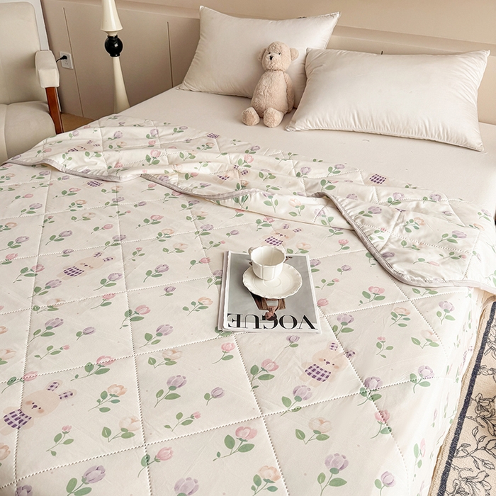 91家纺网 家纺一手货源 找家纺 （总）薇玛仕 2026电商爆款印花小清新超声波大豆夏凉被礼品空调被