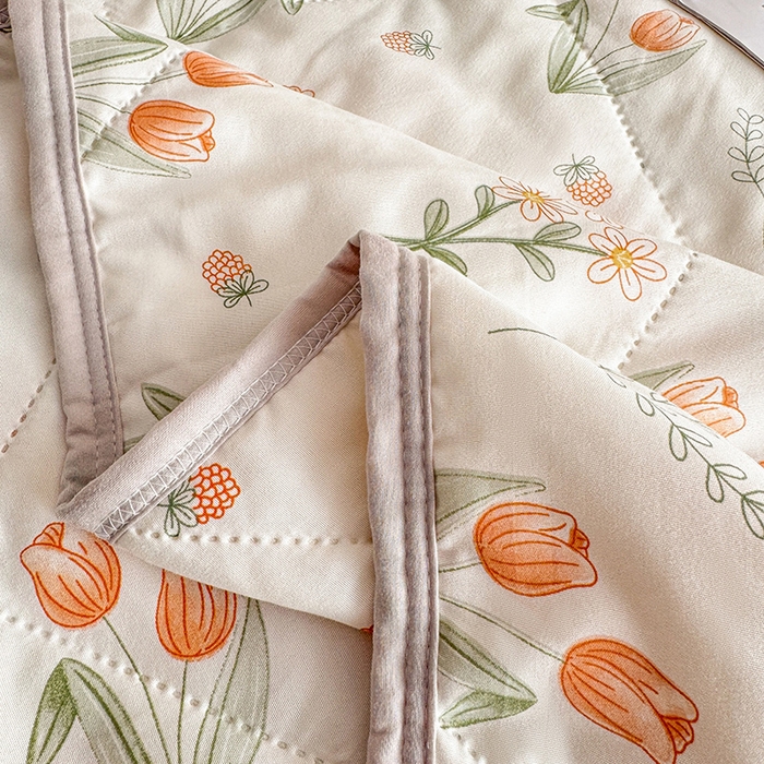 91家纺网 家纺一手货源 找家纺 薇玛仕 2026电商爆款印花小清新超声波大豆夏凉被礼品空调被 郁金花开