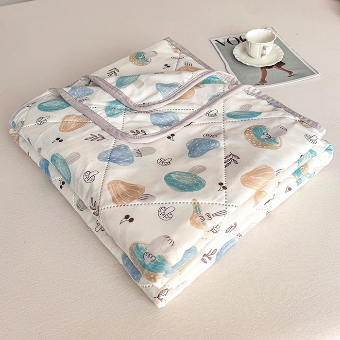 薇玛仕 2026电商爆款印花小清新超声波大豆夏凉被礼品空调被 蘑菇花园