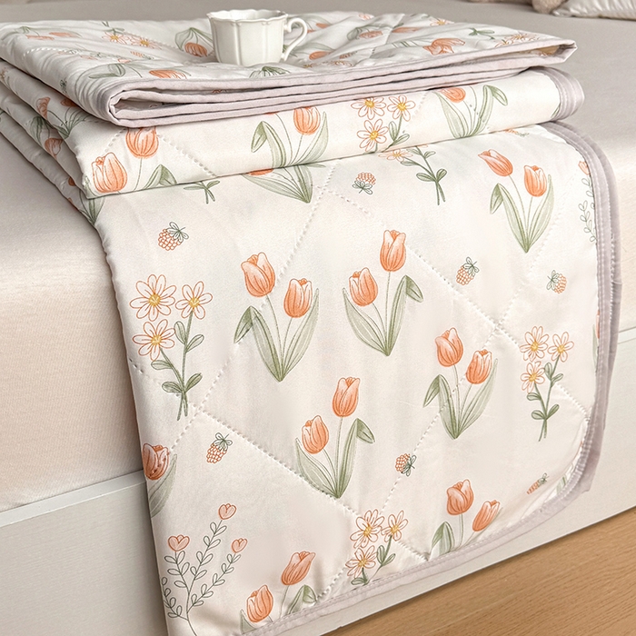 91家纺网 家纺一手货源 找家纺 薇玛仕 2026电商爆款印花小清新超声波大豆夏凉被礼品空调被 郁金花开