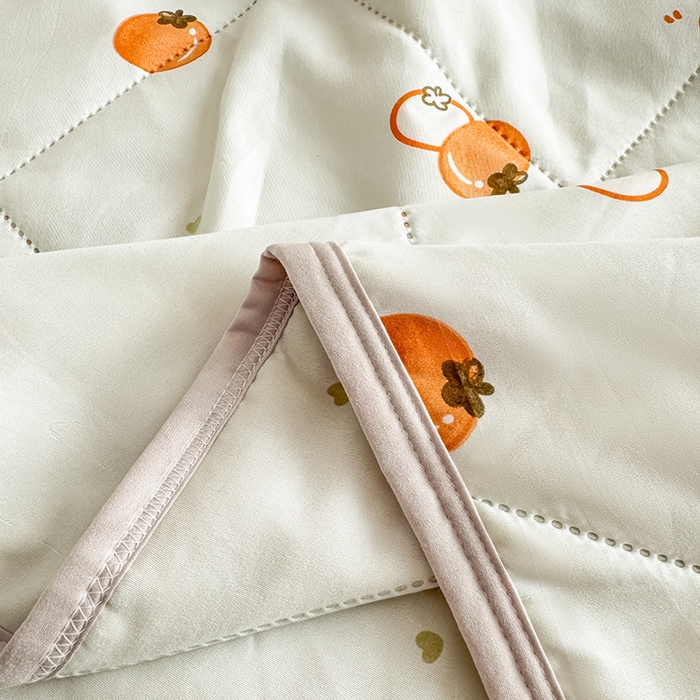 91家纺网 家纺一手货源 找家纺 薇玛仕 2026电商爆款印花小清新超声波大豆夏凉被礼品空调被 柿柿如意