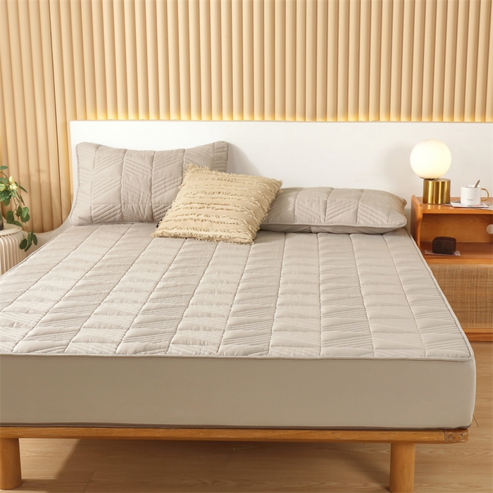 91家纺网 家纺一手货源 找家纺 （总）伊赛家纺 2026新款夹棉加厚防螨格子床笠