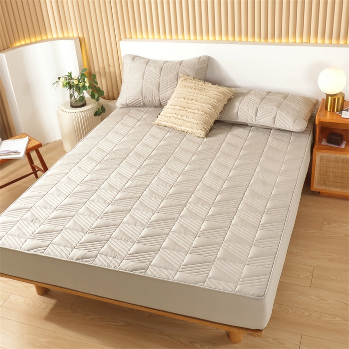 91家纺网 家纺一手货源 找家纺 （总）伊赛家纺 2026新款夹棉加厚防螨格子床笠