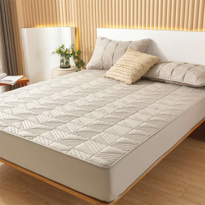 91家纺网 家纺一手货源 找家纺 （总）伊赛家纺 2026新款夹棉加厚防螨格子床笠