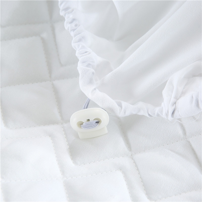 91家纺网 家纺一手货源 找家纺 伊赛家纺 2026新款夹棉加厚防螨格子床笠 方白