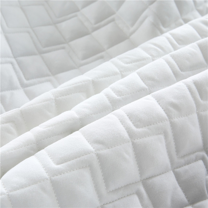 91家纺网 家纺一手货源 找家纺 伊赛家纺 2026新款夹棉加厚防螨格子床笠 方白