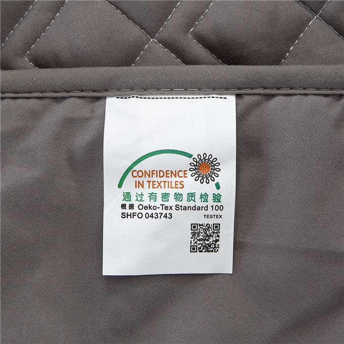 91家纺网 家纺一手货源 找家纺 伊赛家纺 2026新款夹棉加厚防螨格子床笠 方灰