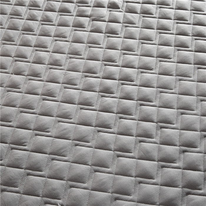 91家纺网 家纺一手货源 找家纺 伊赛家纺 2026新款夹棉加厚防螨格子床笠 方灰