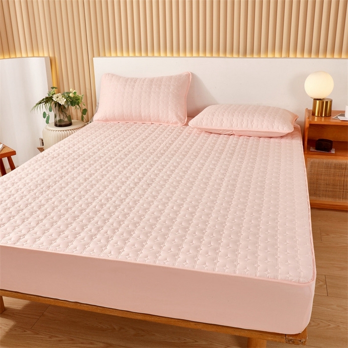 91家纺网 家纺一手货源 找家纺 伊赛家纺 2026新款抗菌经典床笠 经典粉玉