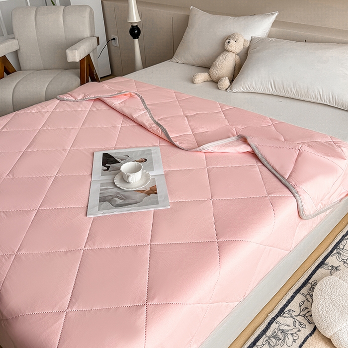 91家纺网 家纺一手货源 找家纺 （总）薇玛仕 2026跨境电商外贸款 纯色亲肤磨毛超声波夏凉被空调被