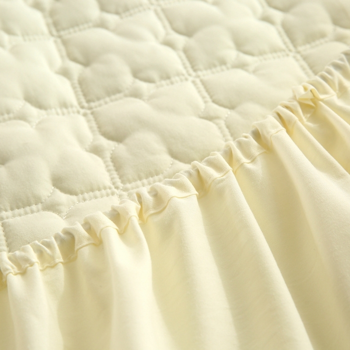 91家纺网 家纺一手货源 找家纺 伊赛家纺 2026新款抗菌经典床笠 经典米黄