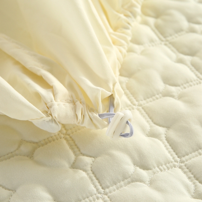 91家纺网 家纺一手货源 找家纺 伊赛家纺 2026新款抗菌经典床笠 经典米黄