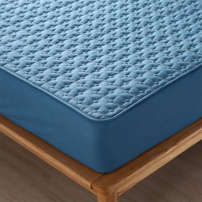 91家纺网 家纺一手货源 找家纺 伊赛家纺 2026新款抗菌经典床笠 经典蓝色