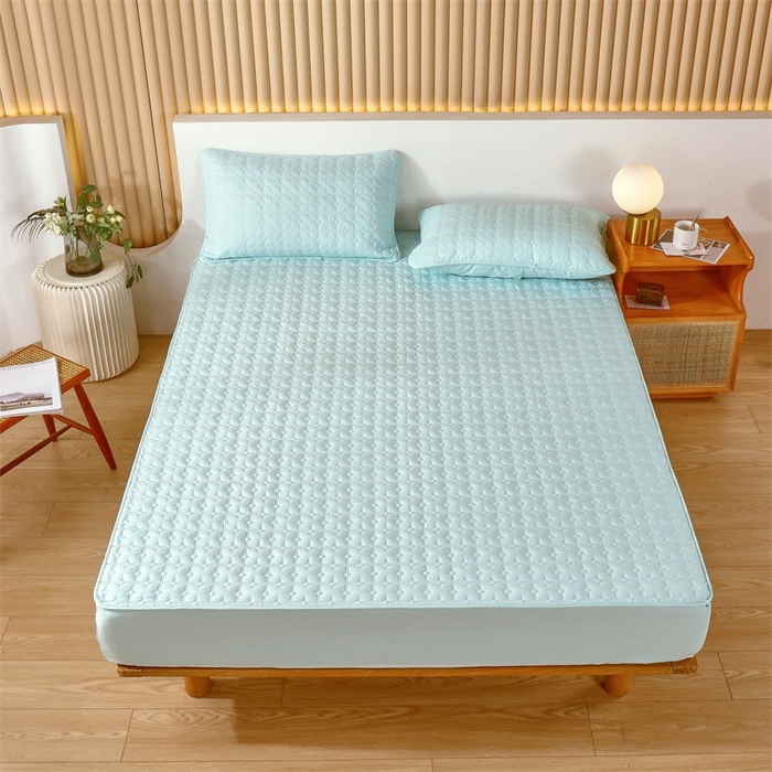 91家纺网 家纺一手货源 找家纺 伊赛家纺 2026新款抗菌经典床笠 经典绿色