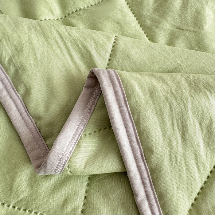 91家纺网 家纺一手货源 找家纺 薇玛仕 2026跨境电商外贸款 纯色亲肤磨毛超声波夏凉被空调被 青草绿