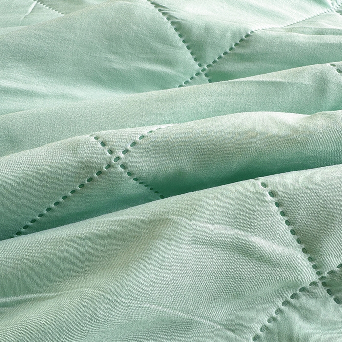 91家纺网 家纺一手货源 找家纺 薇玛仕 2026跨境电商外贸款 纯色亲肤磨毛超声波夏凉被空调被 湖水蓝