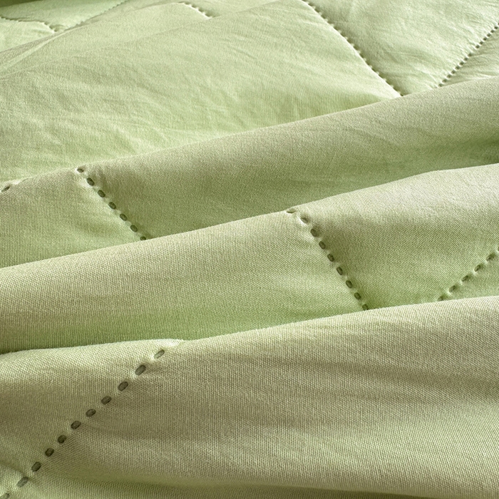 91家纺网 家纺一手货源 找家纺 薇玛仕 2026跨境电商外贸款 纯色亲肤磨毛超声波夏凉被空调被 青草绿