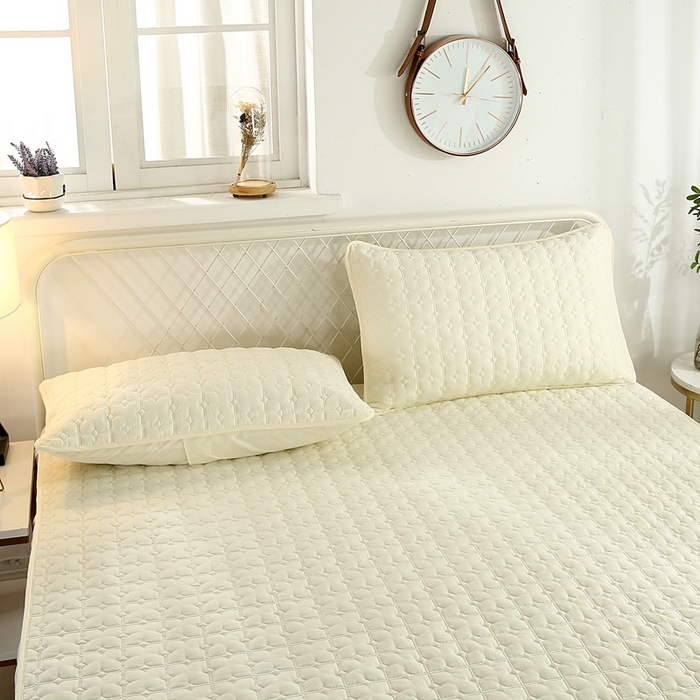 91家纺网 家纺一手货源 找家纺 伊赛家纺 2026新款抗菌经典床笠 经典米黄