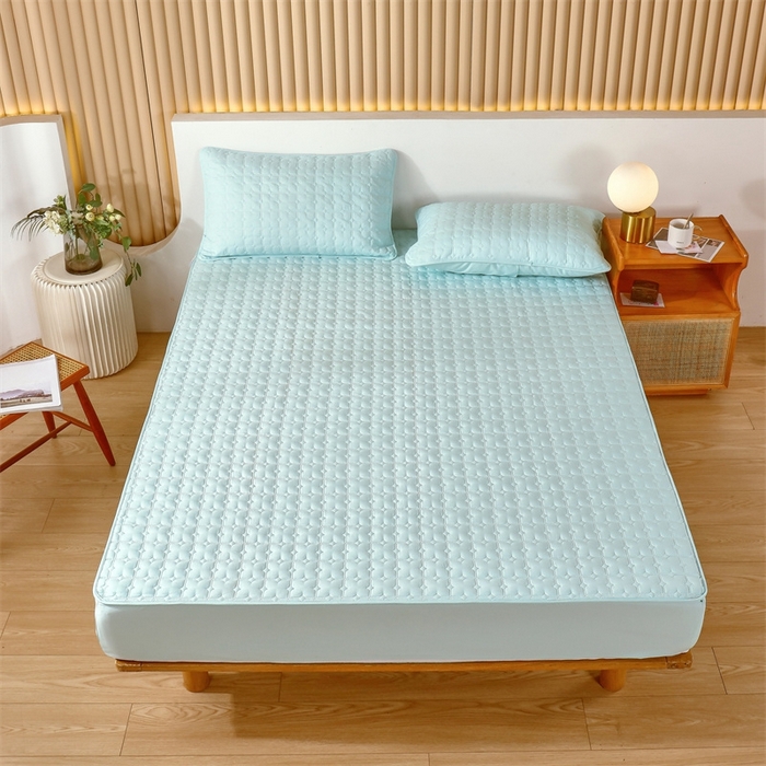 91家纺网 家纺一手货源 找家纺 伊赛家纺 2026新款抗菌经典床笠 经典绿色