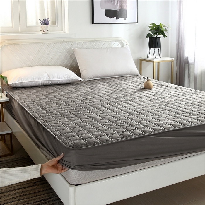 91家纺网 家纺一手货源 找家纺 伊赛家纺 2026新款抗菌经典床笠 经典灰