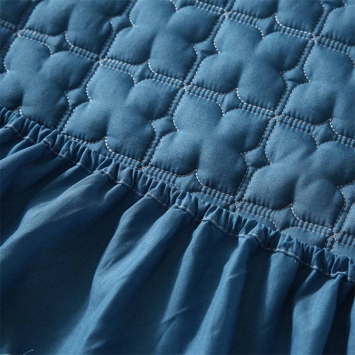 91家纺网 家纺一手货源 找家纺 伊赛家纺 2026新款抗菌经典床笠 经典蓝色