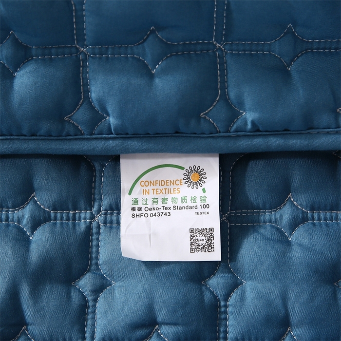 91家纺网 家纺一手货源 找家纺 伊赛家纺 2026新款抗菌经典床笠 经典蓝色