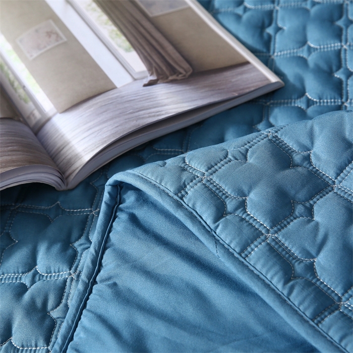 91家纺网 家纺一手货源 找家纺 伊赛家纺 2026新款抗菌经典床笠 经典蓝色