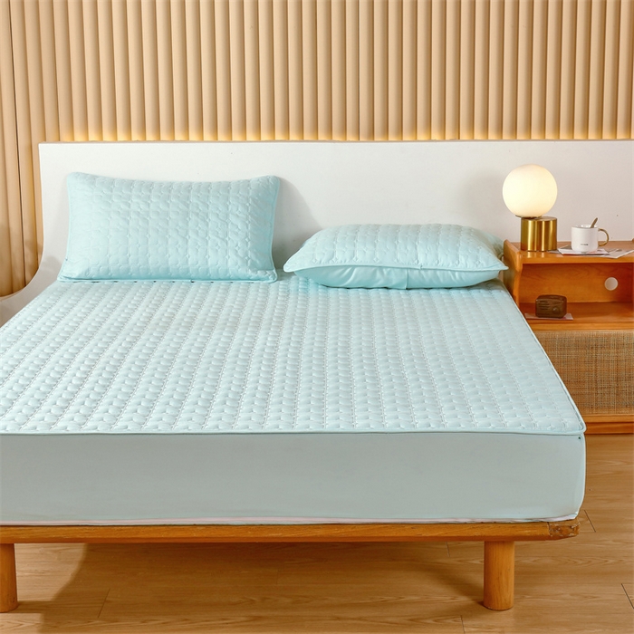 91家纺网 家纺一手货源 找家纺 伊赛家纺 2026新款可拆卸六面全包床笠 浅绿