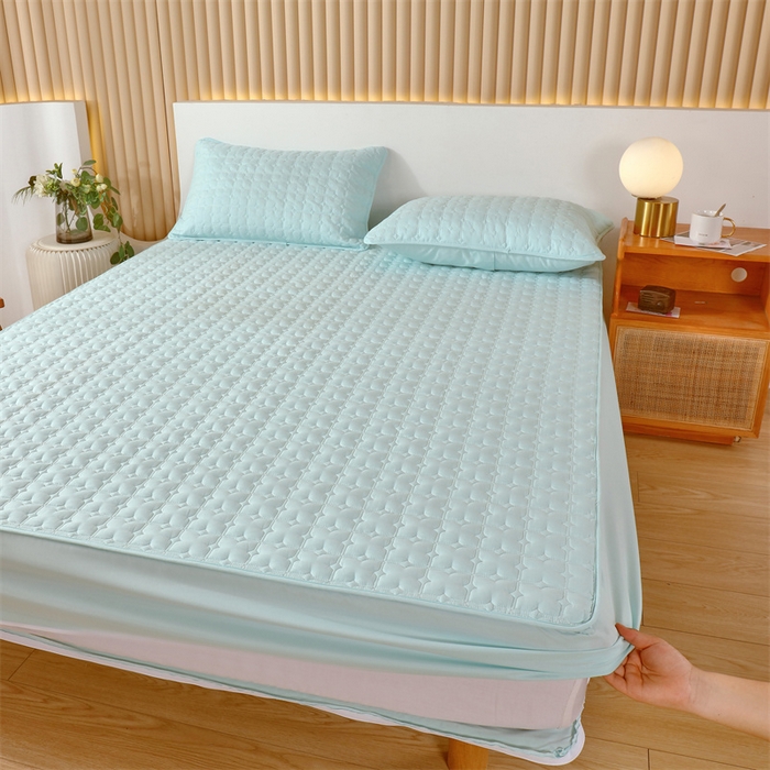 91家纺网 家纺一手货源 找家纺 伊赛家纺 2026新款可拆卸六面全包床笠 浅绿