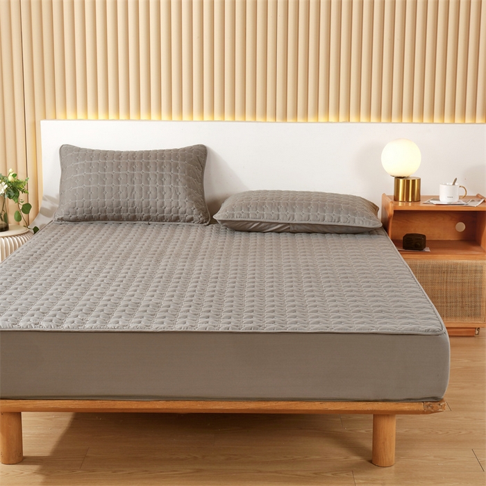 91家纺网 家纺一手货源 找家纺 伊赛家纺 2026新款可拆卸六面全包床笠 经典灰