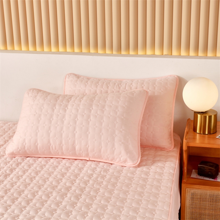 91家纺网 家纺一手货源 找家纺 伊赛家纺 2026新款可拆卸六面全包床笠 粉玉