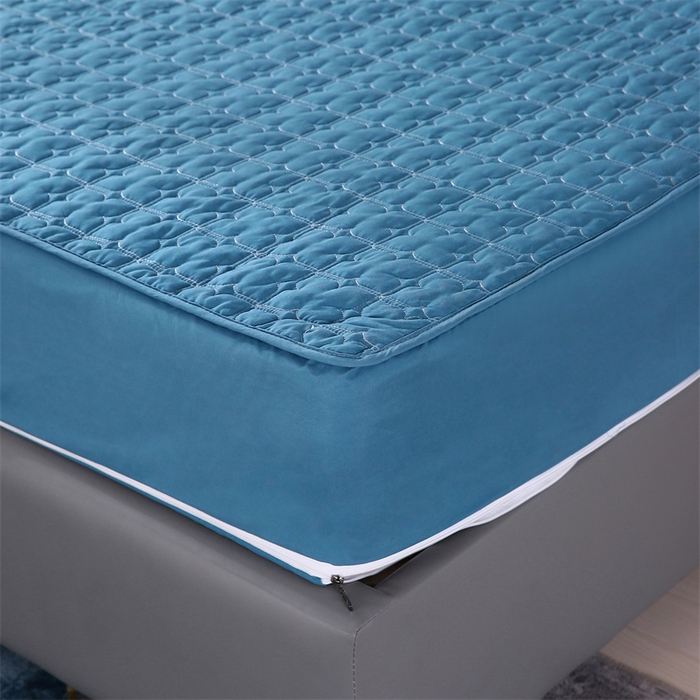 91家纺网 家纺一手货源 找家纺 伊赛家纺 2026新款可拆卸六面全包床笠 蓝色